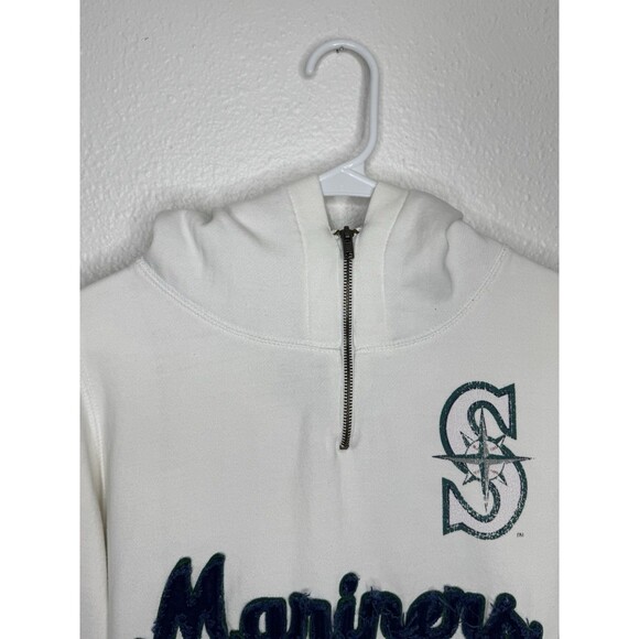 Seattle Mariners Hoodie Womens Sz M 1/4 Zip Pullover Soft As A Grape Embroidered - Picture 5 of 16